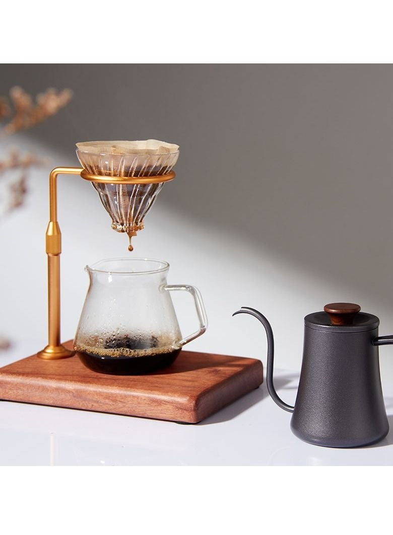 ULHYC Pour Over Coffee Dripper Station Adjustable with Wooden Base Stand for Home Use and Everyday Brewing - Image 2