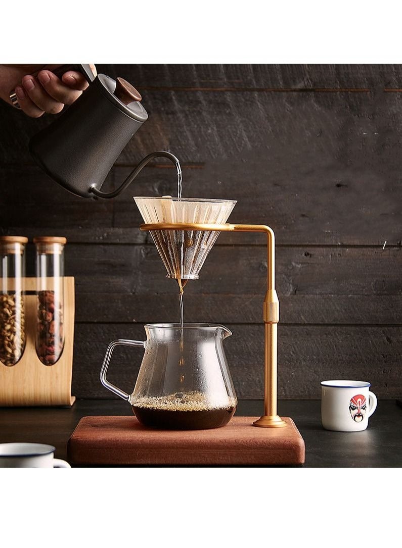 ULHYC Pour Over Coffee Dripper Station Adjustable with Wooden Base Stand for Home Use and Everyday Brewing - Image 3