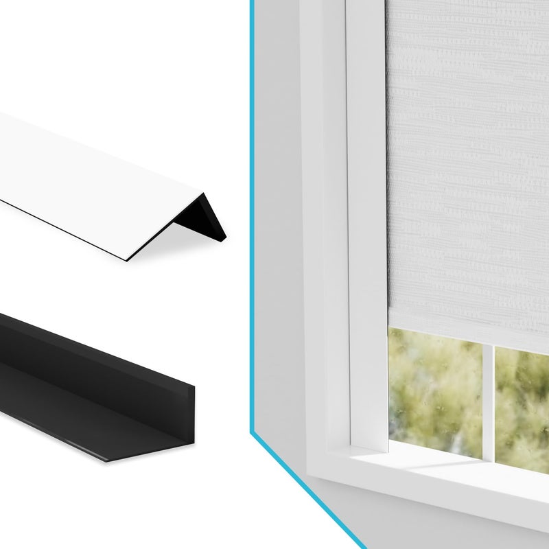 Blindify Light Blocking Strips, Light Blockers for Window Shades and Blinds, Block Light Along The Sides Blackout Side Tracks for Bedroom, White 2 Pcs - Image 1