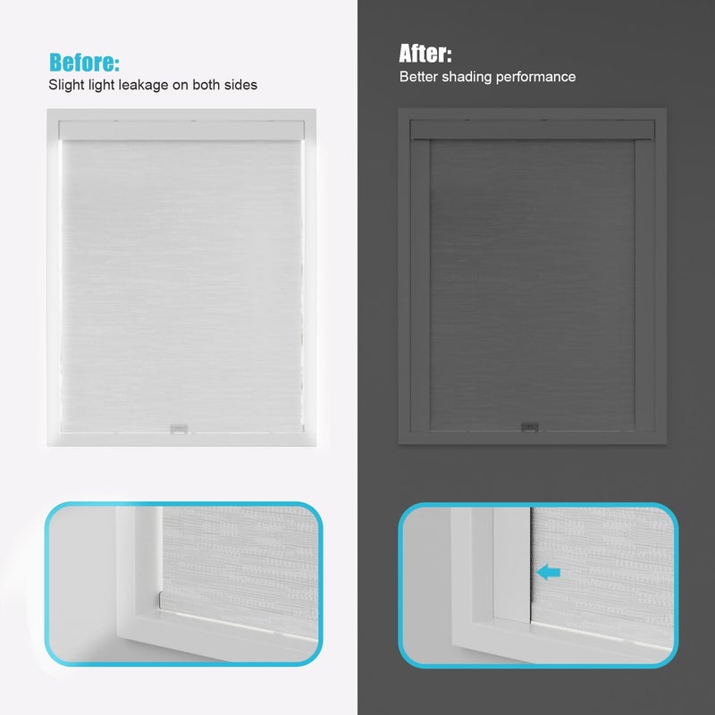 Blindify Light Blocking Strips, Light Blockers for Window Shades and Blinds, Block Light Along The Sides Blackout Side Tracks for Bedroom, White 2 Pcs - Image 2