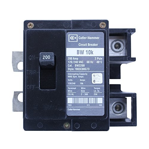 Eaton قاطع الدائرة الرئيسي كاتلر هامر BW2200 نوع BR، 200A، 2 قطب، 120/240VAC - Image 3