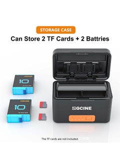 ZGCINE Mini Portable Sports Camera Battery Fast Charging Case 5200mAh Wireless Dual Battery Charger with Type-C Port 2pcs 1800mAh Batteries Replacement for GoPro Hero 11/10/9  - Image 2