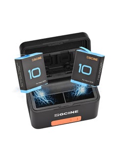 ZGCINE Mini Portable Sports Camera Battery Fast Charging Case 5200mAh Wireless Dual Battery Charger with Type-C Port 2pcs 1800mAh Batteries Replacement for GoPro Hero 11/10/9  - Image 1