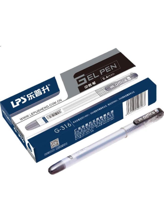 Lps Gel Pen 0.4Mm Full Needle Tube Classic Office Business Signature Pen Carbon Pen Boxed Large Capacity Smooth Writing Quick-Drying Water-Based Pen Set Student Stationery 316 Blue - Image 2