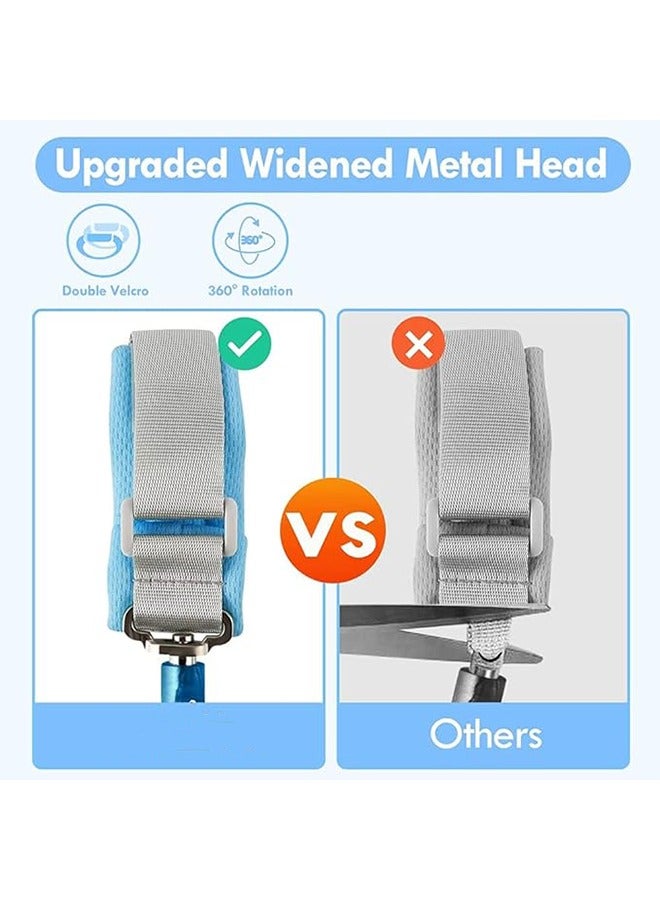 وصلة معصم مضادة للفقد، سوار عاكس مضاد للفقد مع قفل الحث التعريفي، حمالة سير الأطفال 1.5 م، حبل جر للتسوق والسفر -أزرق - Image 3