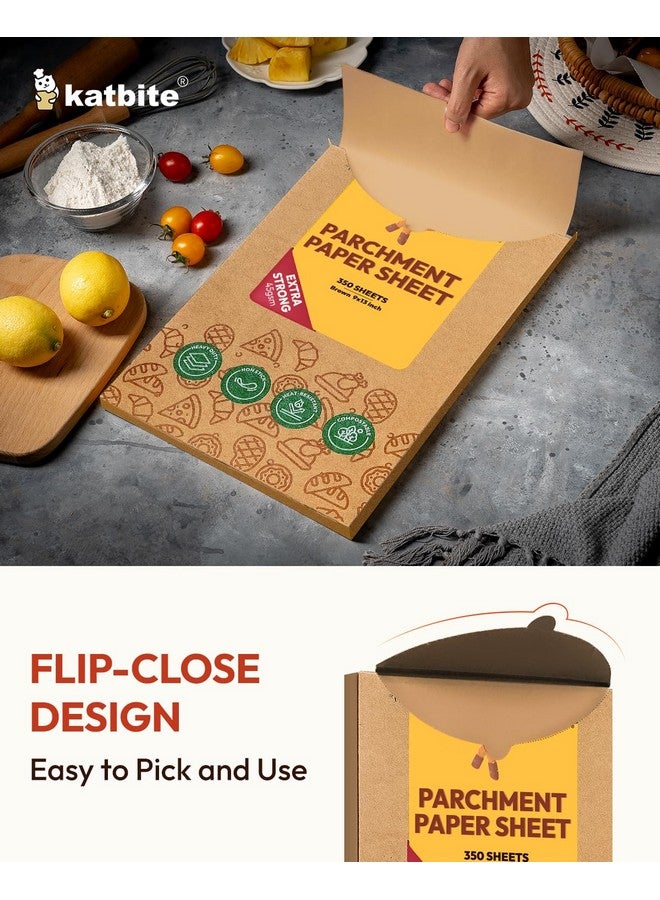 Katbite 350Pcs 9x13 In Parchment Paper Sheets, Heavy Duty Unbleached Baking Paper, Non-stick & Oil Proof for Oven, Air Fryer, Grilling, Steaming and Cooking Bread - Image 2