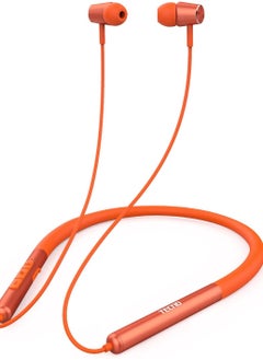 Tecno Magnetic Wireless Bluetooth Headphones, Neckband Bluetooth Headphones with Microphone, Headphones Wireless Bluetooth 5.2 for Workout Running, Orange