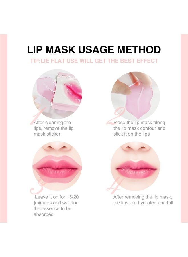 MEICOLY Lip and Eye Mask Sheet Moisturizing Gold Under Eye Mask Gel Crystal Collagen Anti-Aging Eye Patches Dark Circle Remover 30 Pads with Box, A  - Image 3