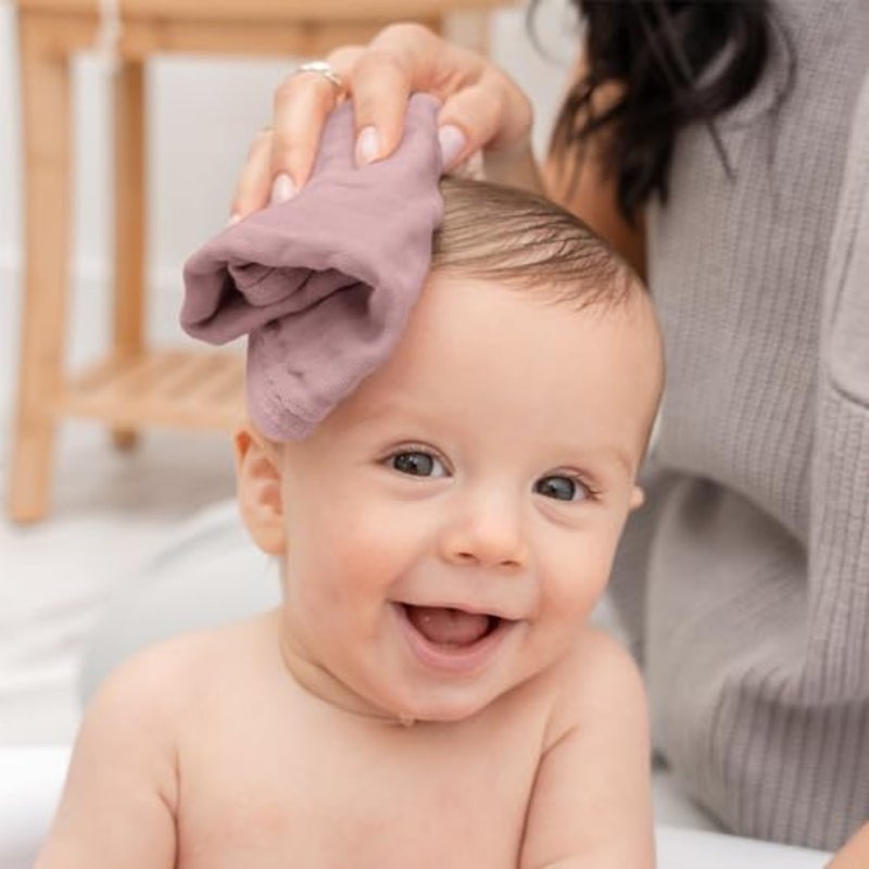 Muslin Cotton Facial Cleansing Towels, Large 10 x 10 Inch, Soft for Sensitive Skin, Absorbent for Boys and Girls, Essential Bathing Supplies Gift for Newborns and Toddlers Multicolor, 10pcs G - Image 4