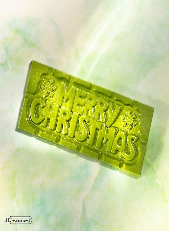 Chocolate World CW12025 Polycarbonate Candy Mold with 4 Merry Christmas Tablet Cavities, Each 50mm x 118mm x 8mm High - Image 4
