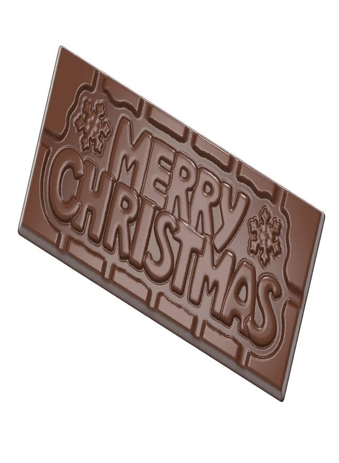 Chocolate World CW12025 Polycarbonate Candy Mold with 4 Merry Christmas Tablet Cavities, Each 50mm x 118mm x 8mm High - Image 3