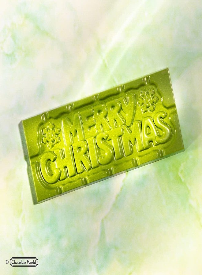 Chocolate World CW12025 Polycarbonate Candy Mold with 4 Merry Christmas Tablet Cavities, Each 50mm x 118mm x 8mm High - Image 2