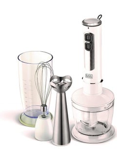BLACK&DECKER Black & Decker 400W 4 In 1 Stainless Steel Stem Hand Blender With Chopper and Whisk White SB4000  - Image 1
