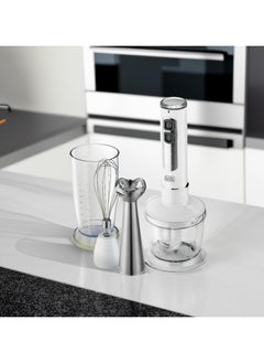 BLACK&DECKER Black & Decker 400W 4 In 1 Stainless Steel Stem Hand Blender With Chopper and Whisk White SB4000  - Image 2