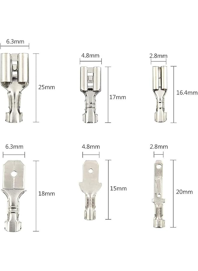 joyzzz 270 Pcs Quick Spade Connector Kit - Male Bus Crimp Terminal Assortment, 2.8/4.8/6.3Mm Male And Female Wire Connectors For Car Audio Speaker Electrical Wiring  - Image 4