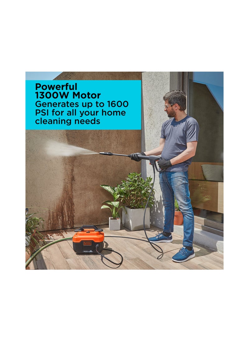 BLACK+DECKER - 1300W 110 bar/1600 PSI Horizontal Pressure Washer - Image 1