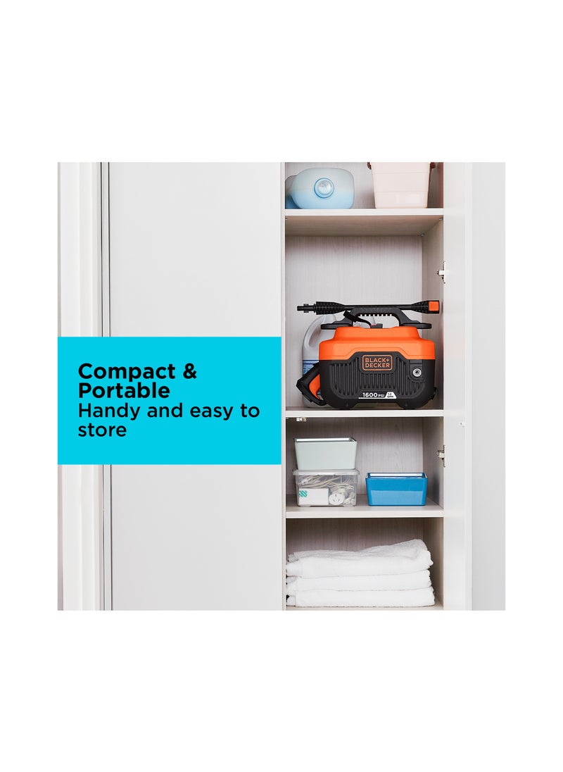 BLACK+DECKER - 1300W 110 bar/1600 PSI Horizontal Pressure Washer - Image 1