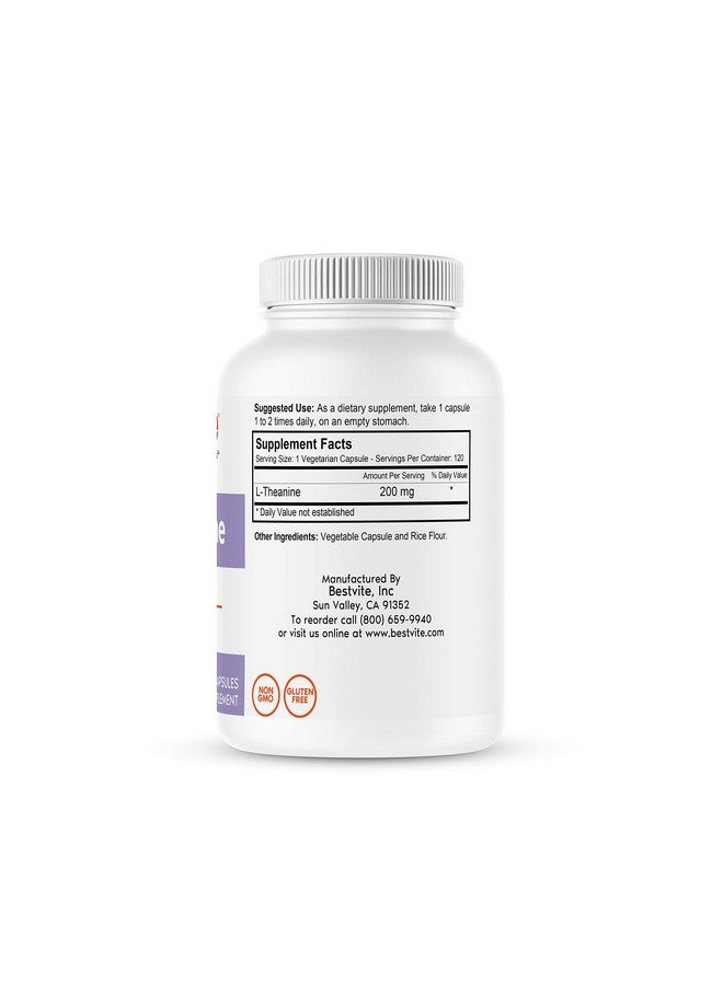 BESTVITE Ltheanine 200Mg (120 Vegetarian Capsules) No Stearates Vegan Non Gmo Gluten Free - Image 3