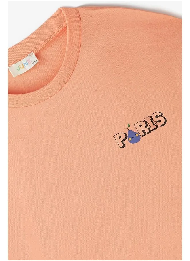 JUNE June City Printed T-Shirt Peach
