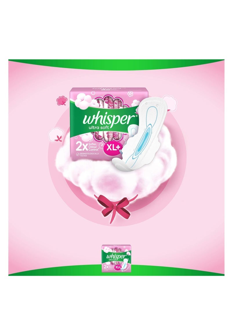 وسبير Whisper Ultra Soft XL Plus فوط صحية ، عبوة من 30 قطعة - Image 4