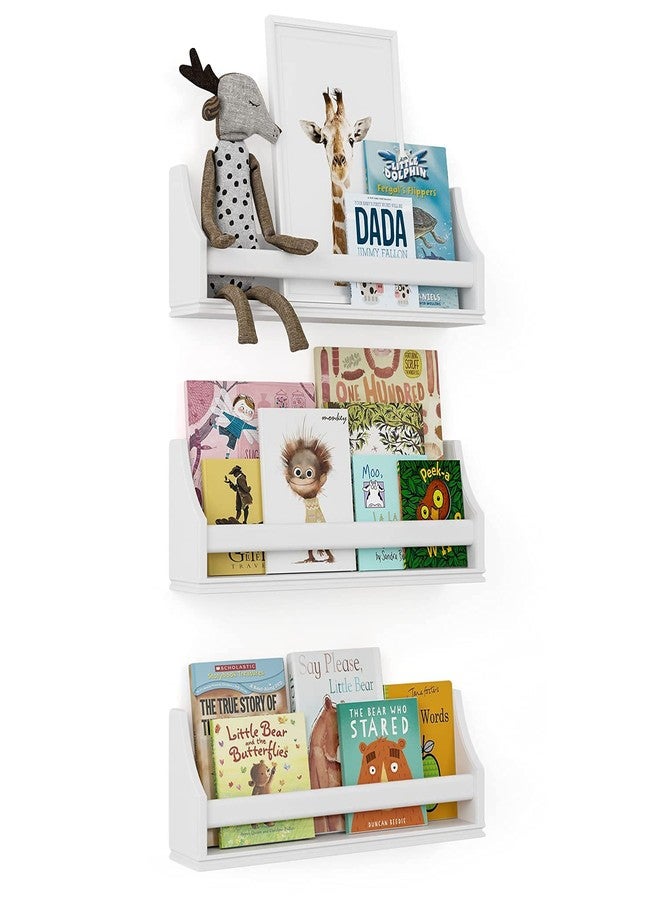 BGT Nursery Décor Wall Shelves - 3 Set Shelf - Crown Molding Floating Bookshelves for Baby and Kids Room Book Organizer Storage Ledge, Display Holder for Toys, CDs, Baby Monitor, Frames - Image 4