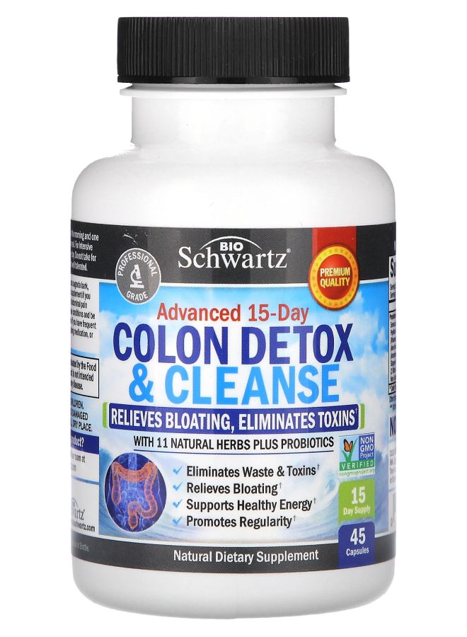 Advanced 15-Day Colon Detox & Cleanse 45 Capsules
