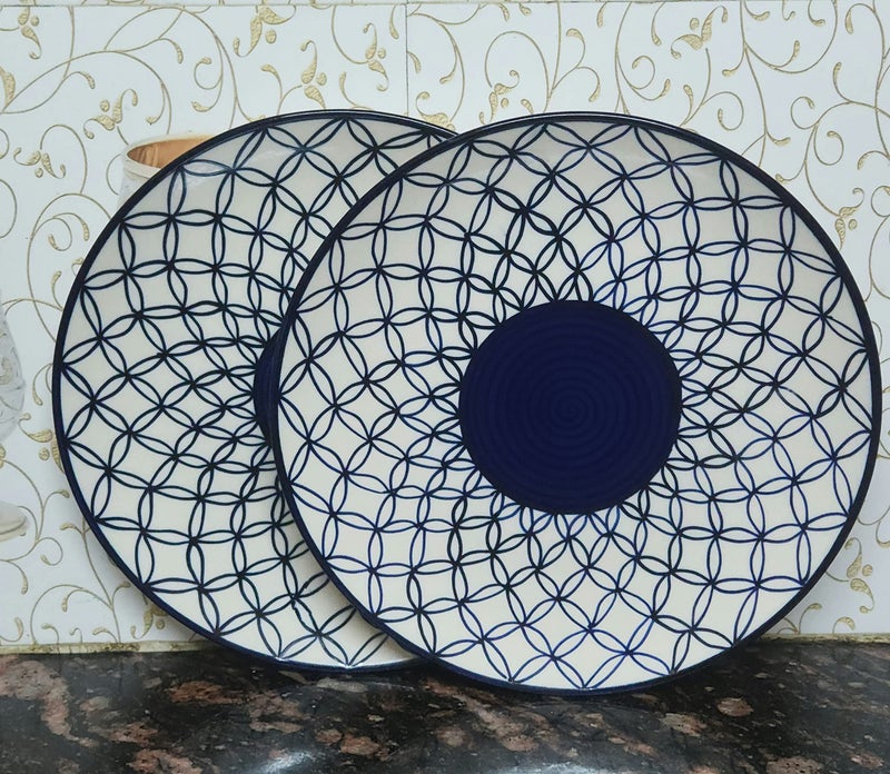 VolCraft Ceramic Plate Set,10 inches - Set of 4 Large Size Dinner Plate for Snacks, Appetizers etc. Handmade Stoneware Dinner Plate Microwave and Dishwasher Safe - Image 3