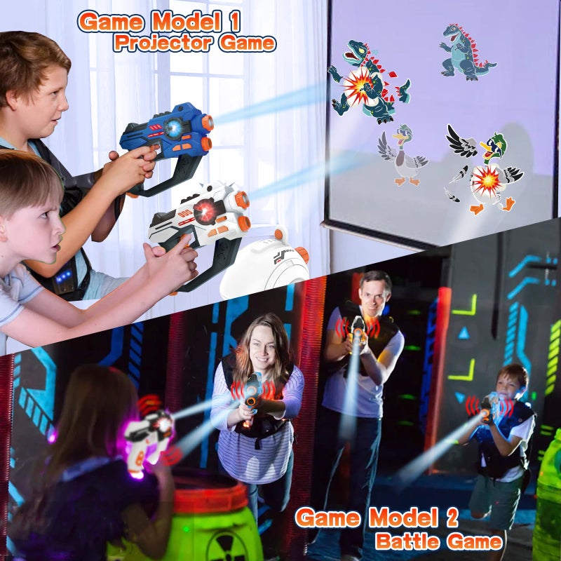 HISTOYE Laser Tag Guns Set of 2 with Projector Lazer Shooting Game for Kids Teens Adults with Digital LED Score Display Easter Birthday Toys for 6 7 8 9 10 11 12+Year Old Boys Girls - Image 2