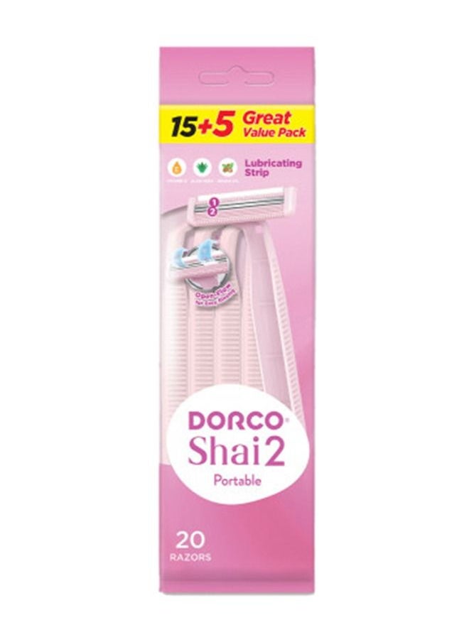 DORCO Shai2 Women Disposable Razor 15+5 