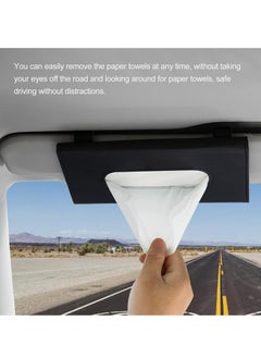 Generic Car Tissue Holder, Upgraded Version Hanging Tissue Holder for Car, Premium PU Leather Car Tissue Holder Visor for Universal Auto, Easy Use (Black)  - Image 4