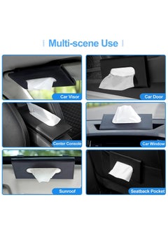 Generic Car Tissue Holder, Upgraded Version Hanging Tissue Holder for Car, Premium PU Leather Car Tissue Holder Visor for Universal Auto, Easy Use (Black)  - Image 5