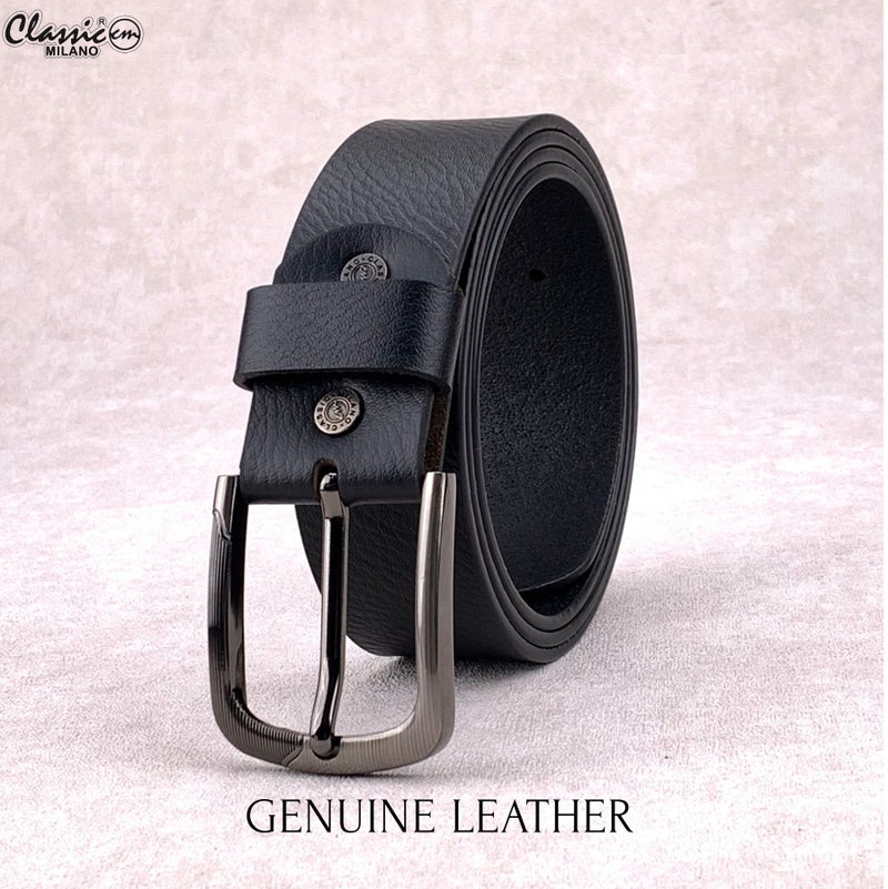 Classic Milano Genuine Leather Belt Men - Semi-Casual Men's Belts & Party Wear Belt, Casual Outfits, Gifts - Black & Brown Men’s Leather Belt for Men - Image 3