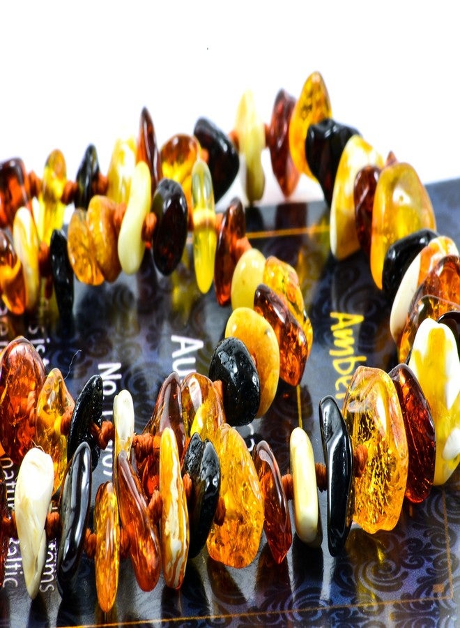 Amber-Touch RAW Baltic Amber Necklace and Bracelet - Natural Amber from Baltic Region, Genuine Amber (13in. and 5.5in.) (K) - Image 3