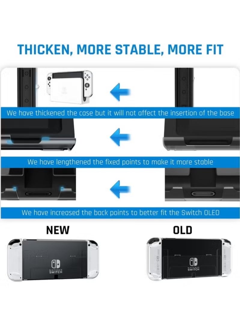 Crystal Clear Protective Case Compatible with Nintendo Switch OLED PC Material Shockproof and Scratchproof with Stand Function Cover - Image 3