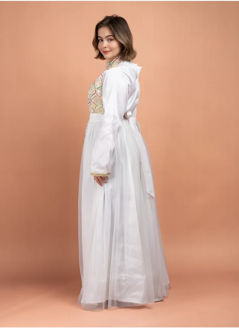 IKKXA Kuwaiti Jalabiya IK1605 White