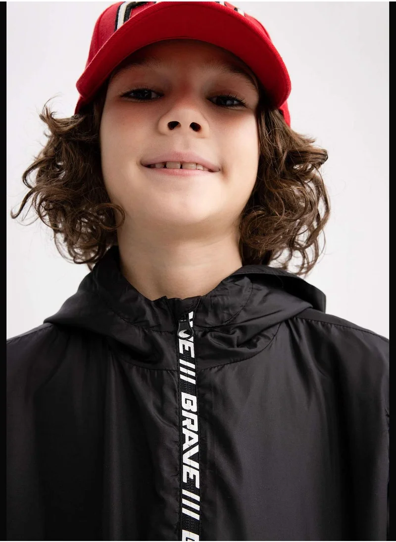 ديفاكتو Boy Hooded Long Sleeve Raincoat
