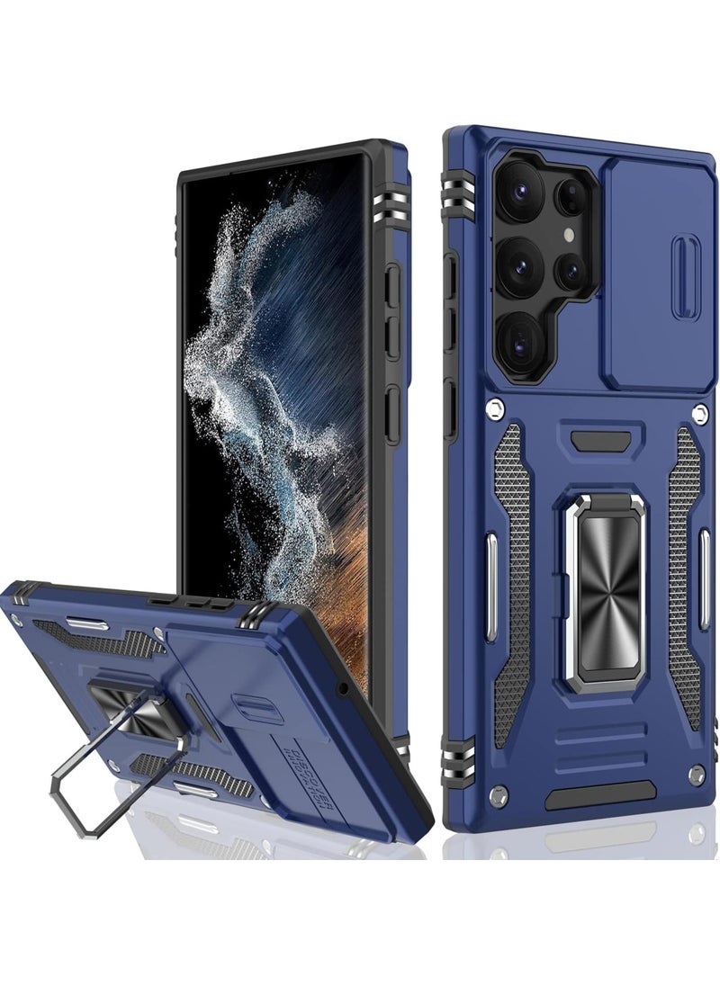 Rock Pow - Galaxy S24 Ultra Case with Camera Cover Samsung S24 Ultra Cover Pass 16ft Drop Test Shockproof Protective Phone Case with Kickstand for Samsung Galaxy S24 Ultra - Image 1