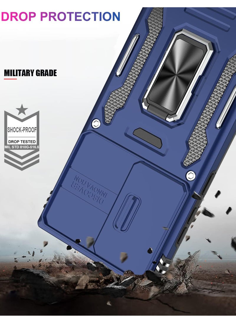 Rock Pow - Galaxy S24 Ultra Case with Camera Cover Samsung S24 Ultra Cover Pass 16ft Drop Test Shockproof Protective Phone Case with Kickstand for Samsung Galaxy S24 Ultra - Image 1