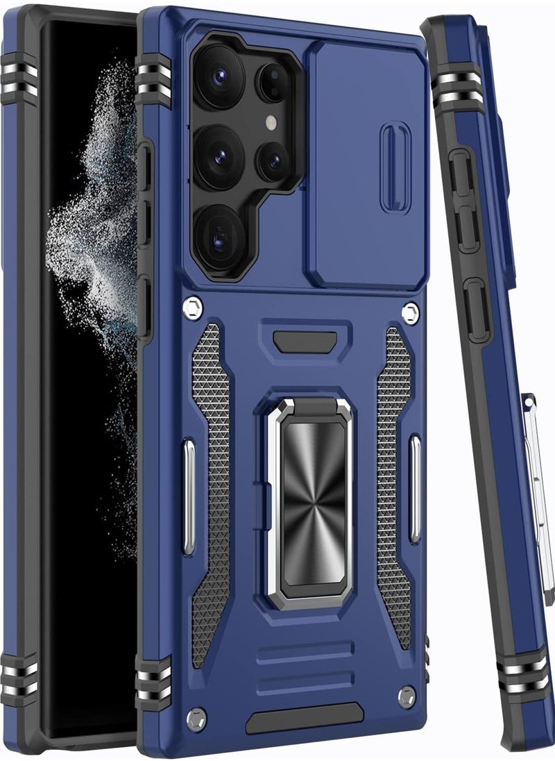 Rock Pow - Galaxy S24 Ultra Case with Camera Cover Samsung S24 Ultra Cover Pass 16ft Drop Test Shockproof Protective Phone Case with Kickstand for Samsung Galaxy S24 Ultra - Image 1