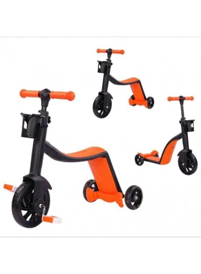 Smart Baby 3 Wheel 3 in 1 Scooter for Kids, Can be convert into a Tricyle, a Scooter with Anti-Slip Surface, a Ride On Toys, Orange  - Image 2