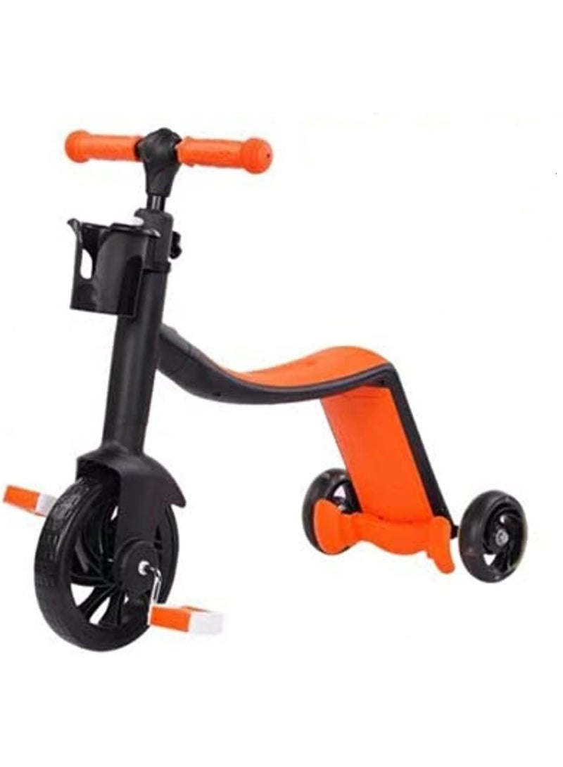 Smart Baby 3 Wheel 3 in 1 Scooter for Kids, Can be convert into a Tricyle, a Scooter with Anti-Slip Surface, a Ride On Toys, Orange  - Image 1