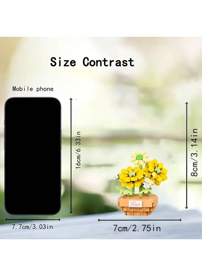 W1605 7 DIY Building Block Flower Ornament Holiday Gift - Image 3