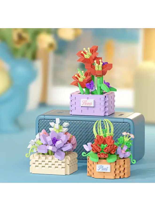 W1605 7 DIY Building Block Flower Ornament Holiday Gift - Image 5