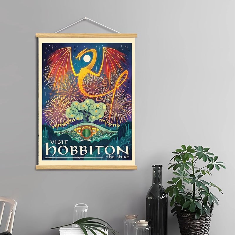 Meksular Middle Earth Landscape Wall Art Prints Canvas PaintingFantasy Posters, Wall Pictures, For Travel Gift, Canvas Art with Frames, For Office Home Decor Bedroom Living Room Decor.ï¼ˆ16L x 12Wï¼‰ - Image 2