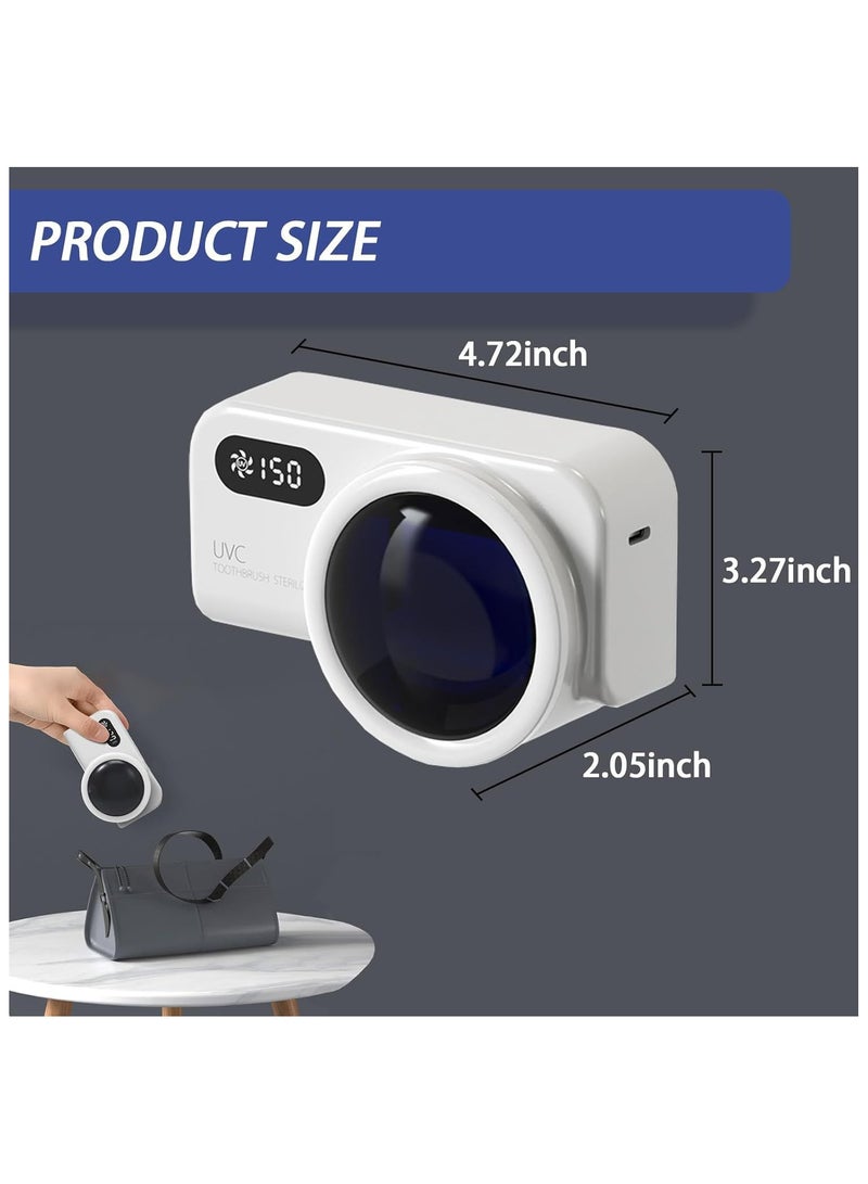 BlueFire Smart UV Toothbrush Sterilizer with Quick Drying Fan, Automatic Toothpaste Dispenser, Digital Display & Wall Mounted Toothbrush Holder – 1000mAh Rechargeable Battery, ABS Durable Material, Compact Elegant Bathroom Organizer, Eliminates 99.9% Germs, Fits Electric & Manual Toothbrushes - Image 4