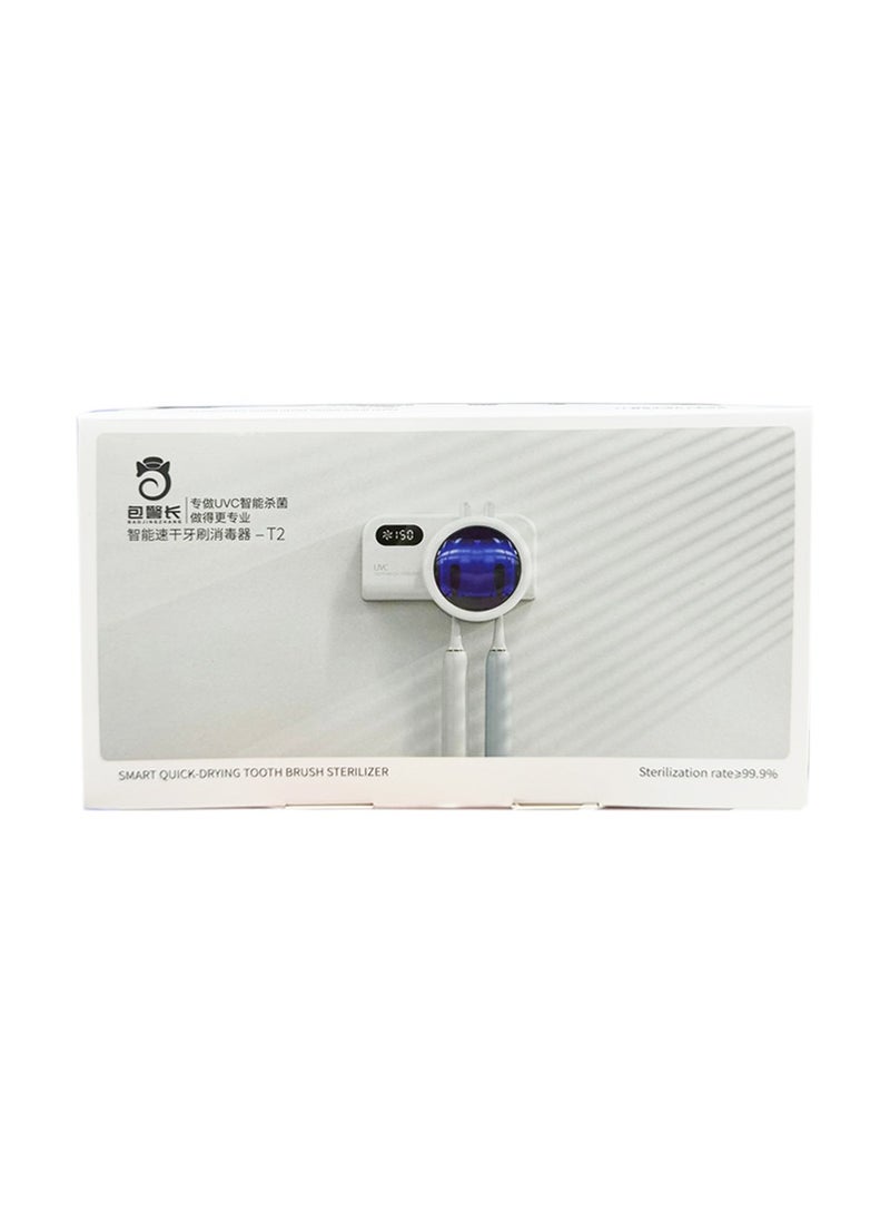 BlueFire Smart UV Toothbrush Sterilizer with Quick Drying Fan, Automatic Toothpaste Dispenser, Digital Display & Wall Mounted Toothbrush Holder – 1000mAh Rechargeable Battery, ABS Durable Material, Compact Elegant Bathroom Organizer, Eliminates 99.9% Germs, Fits Electric & Manual Toothbrushes - Image 5