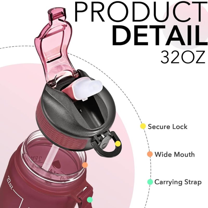 VRIONMotivation bottle Unbreakable Water Bottle 1 Litre with Motivational Time Marker Leakproof Durable BPAFree NonToxic officeWater bottle for gym PACK OF 1 MULTICOLOUR - Image 5