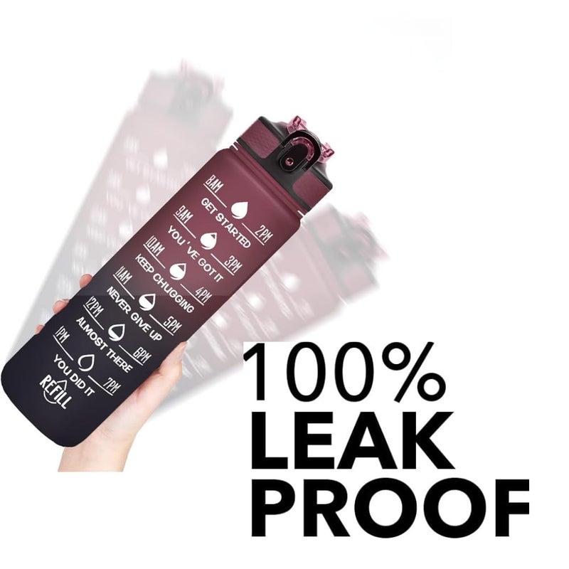 VRIONMotivation bottle Unbreakable Water Bottle 1 Litre with Motivational Time Marker Leakproof Durable BPAFree NonToxic officeWater bottle for gym PACK OF 1 MULTICOLOUR - Image 4