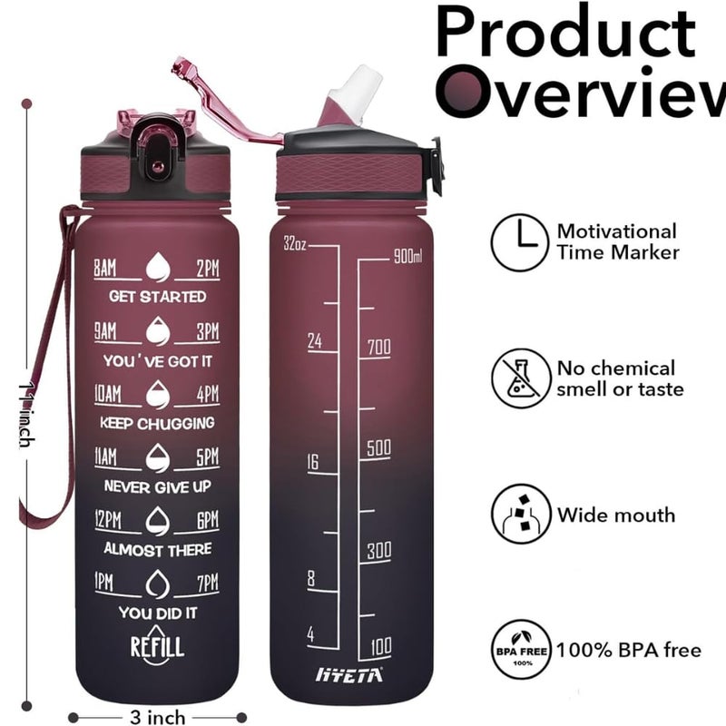 VRIONMotivation bottle Unbreakable Water Bottle 1 Litre with Motivational Time Marker Leakproof Durable BPAFree NonToxic officeWater bottle for gym PACK OF 1 MULTICOLOUR - Image 3