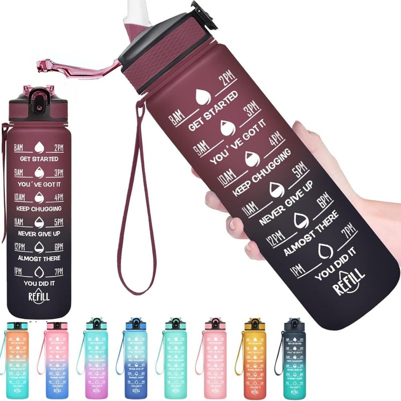 VRIONMotivation bottle Unbreakable Water Bottle 1 Litre with Motivational Time Marker Leakproof Durable BPAFree NonToxic officeWater bottle for gym PACK OF 1 MULTICOLOUR - Image 2